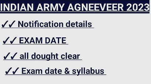 AGNIVEER ARMY VACANCY 2023, NOTIFICATION, SYLLABUS,