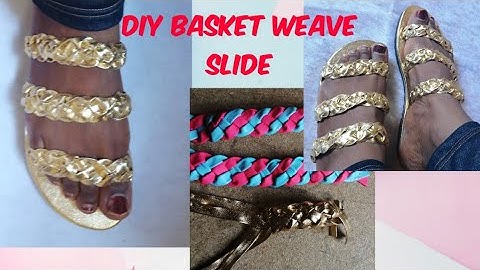How to make shoes : How to make a basketweave slide sandal