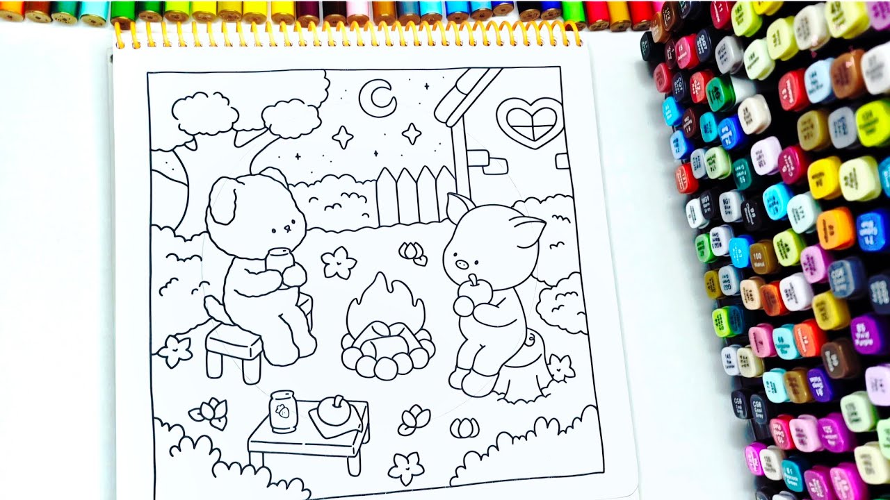 ASMR Color with Me | Cozy Cute Animals Coloring | Relaxing Night Vibes