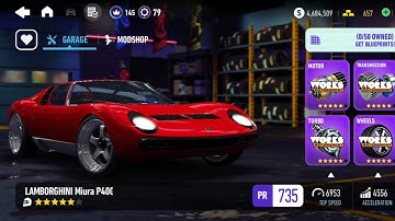 NEED FOR SPEED NO LIMITS ☆ LAMBORGHINI MIURA P400SV ☆《  UPGRADING & 5 STARS 》