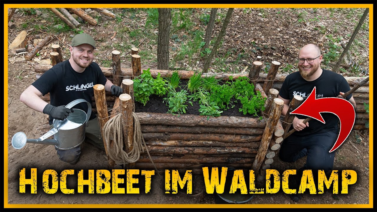 Hochbeet selber bauen - Kräuter im Waldcamp - Bushcraft Outdoor Survival