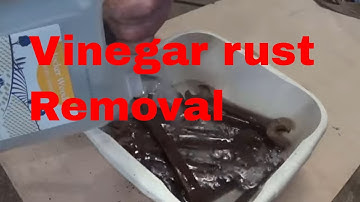 Rust removal time lapse with vinegar on different types of iron/steel