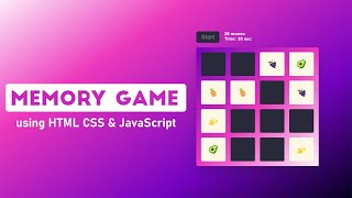 Build a Memory Game using HTML CSS & JavaScript screenshot 2