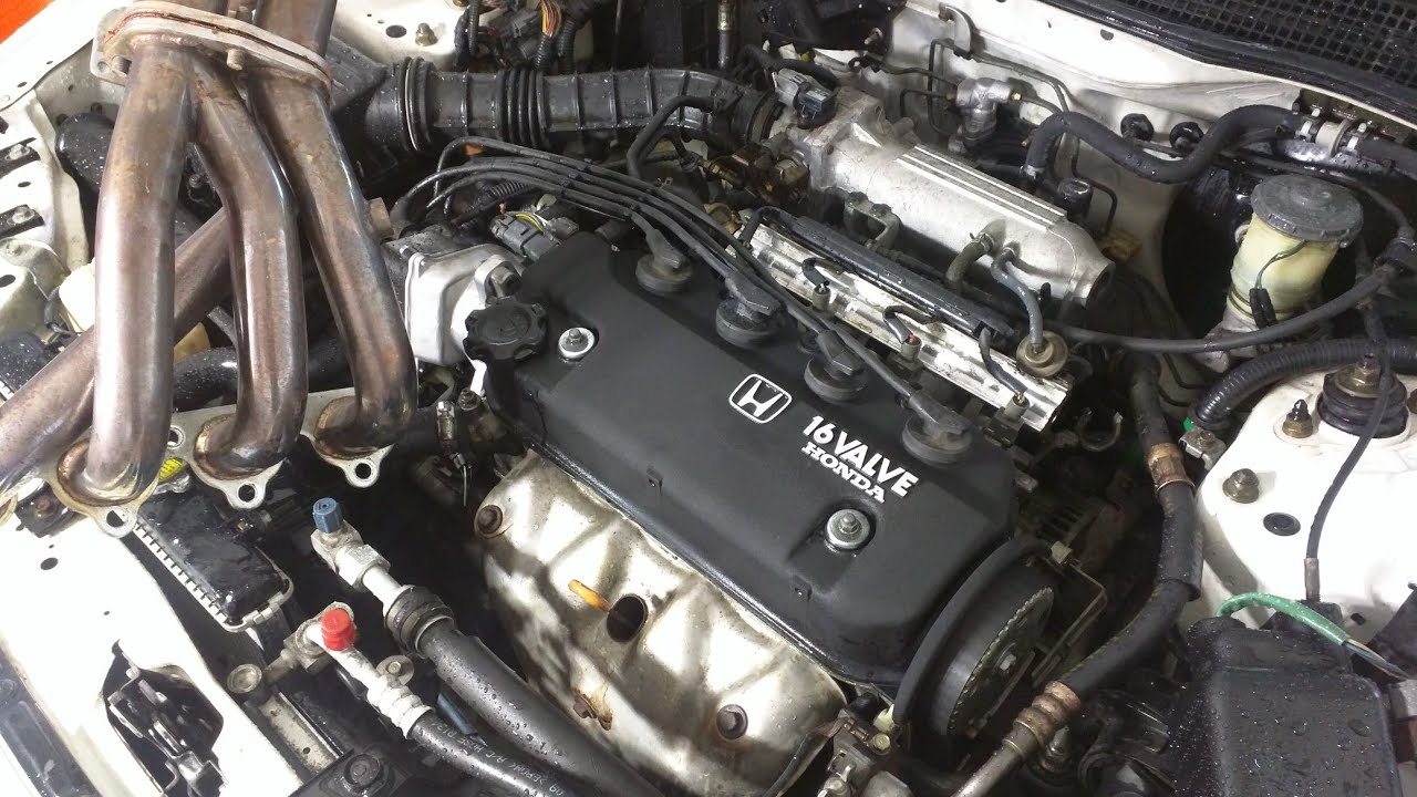 Honda D Series Header Install - YouTube