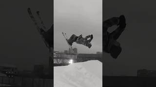 flip back slibe on skis #freeskiing #ski #flips