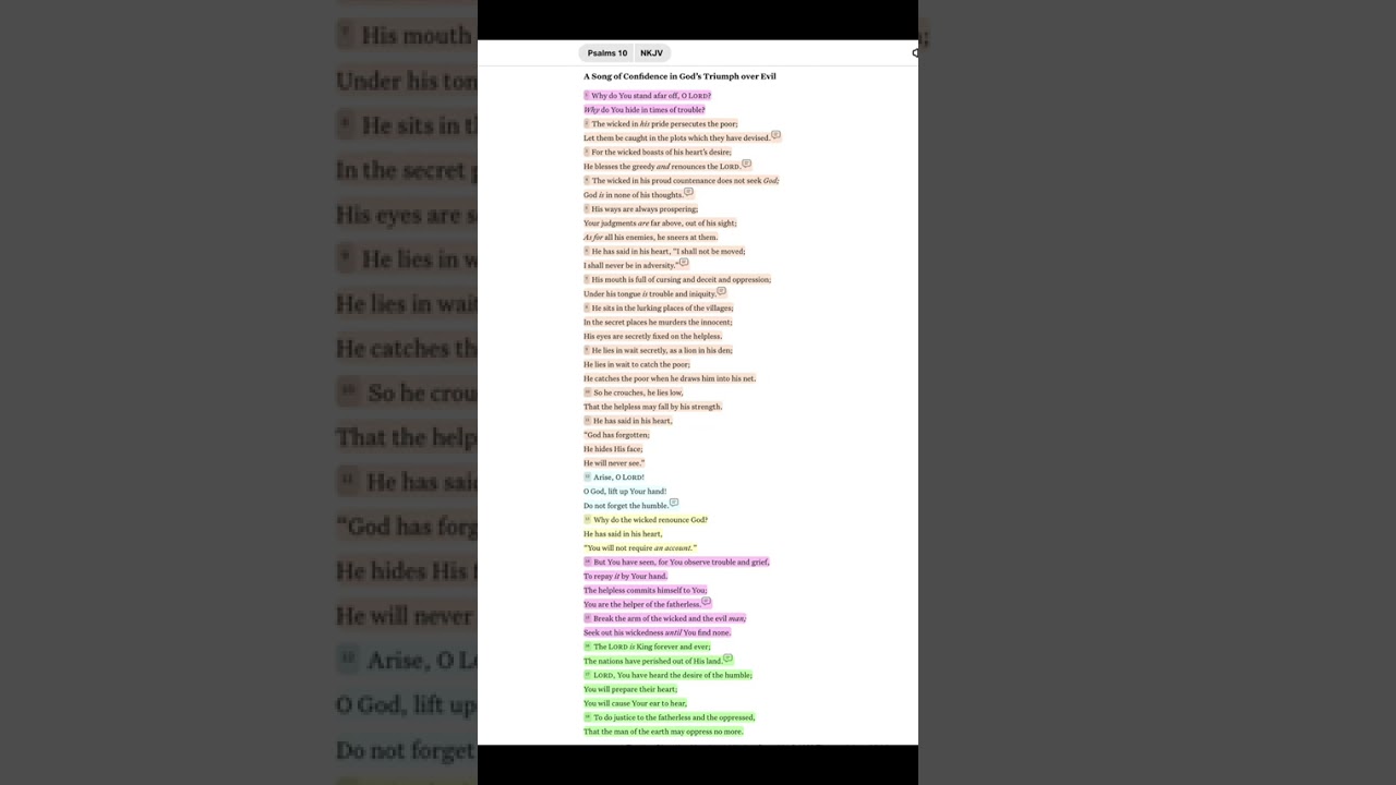 New And Young Believers Daily Bible Reading Plan Day 3 (Psalms 10 - 14 NKJV) 