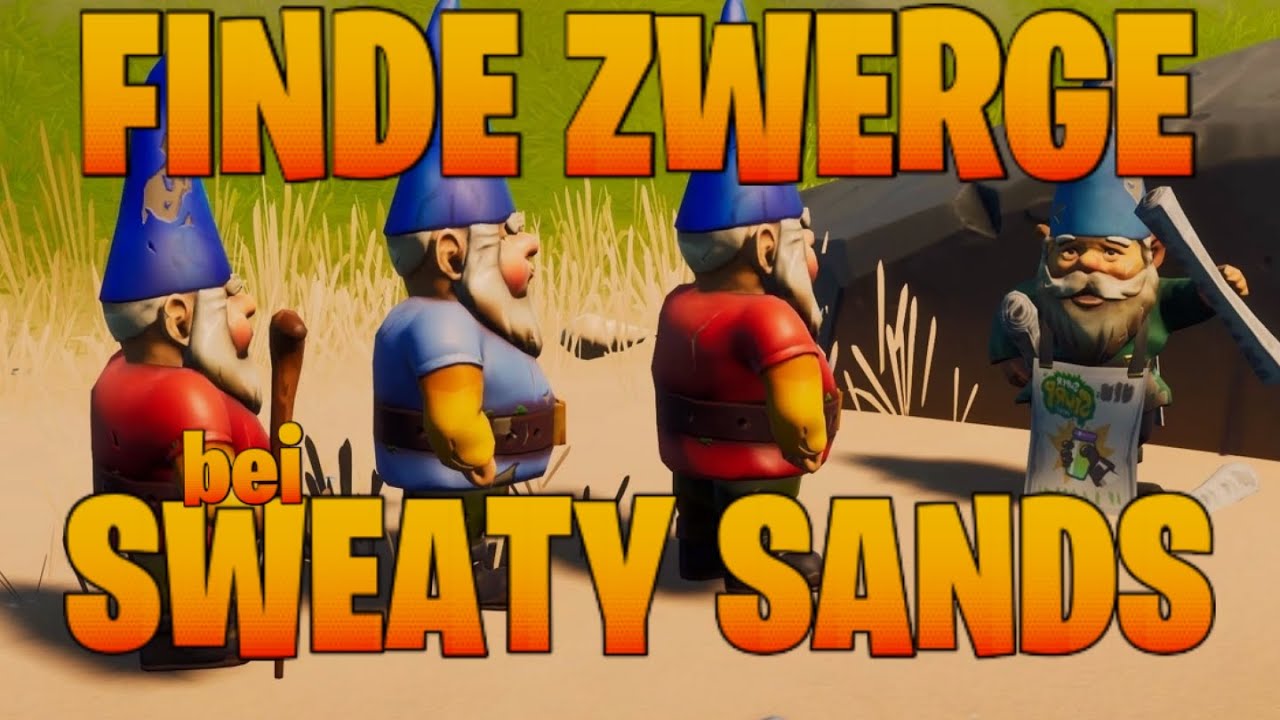 FINDE ZWERGE in SWEATY SANDS Fortnite Season 5 Herausforderung Alle
