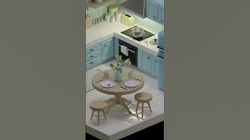 Isometric Kitchen made in Blender