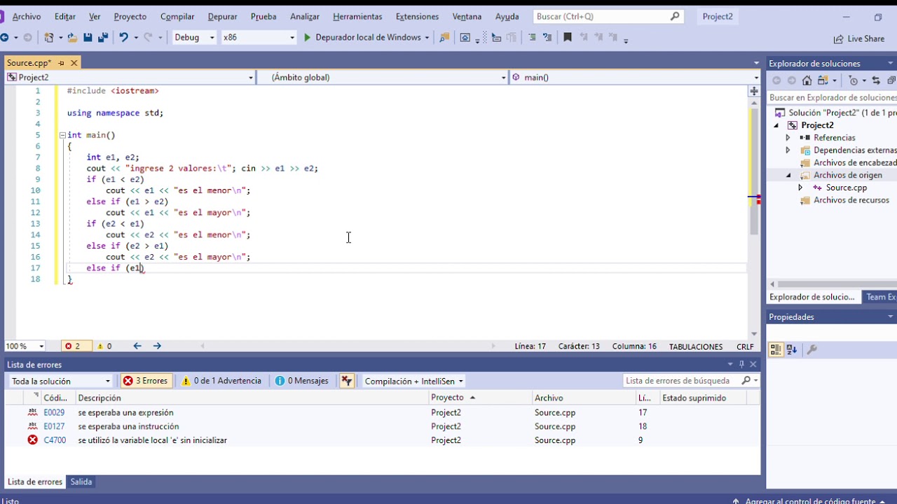 PROGRAMA C++ (mayor y menor) condicion IF - YouTube