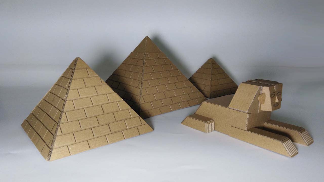 طريقة عمل مجسم الاهرامات بالكرتون