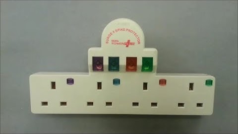 Power Plus 13 A 4 Way Surge and Spike Protected Switched Multiple Plug In Adapter Socket Extension