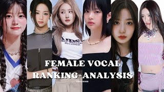 Random Female idols vocal ranking and analysis