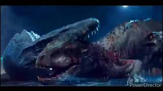 Jurassic world mosasaurs eat indominus rex 
