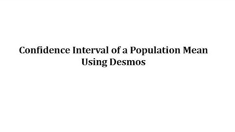 Determine a Mean Confidence Interval Using Desmos