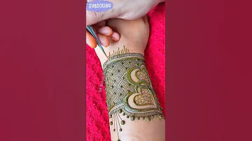 Super easy and simple Arabic intricate mehndi design 2022 | Heart shape Design #hennashorts #shorts