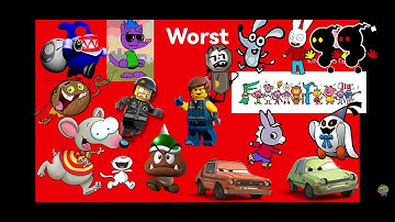 My best to worst character list (disowned for Toopy and binoo)