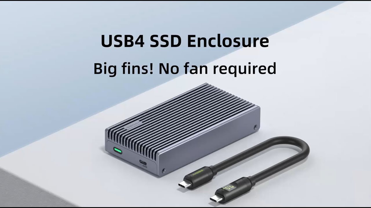 Hagibis 40Gbps USB4 M.2 NVMe SSD Enclosure With LED Display USB4