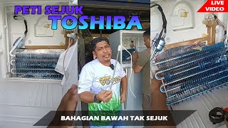 Peti sejuk Toshiba bawah tak sejuk.