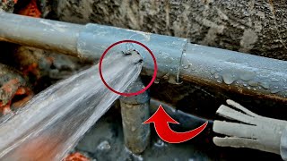 how to fix broken pvc water pipe Replace T Recessed wall without drilling.