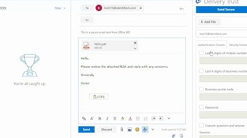 Sending a Secure Email from the Delivery Trust Outlook Web App