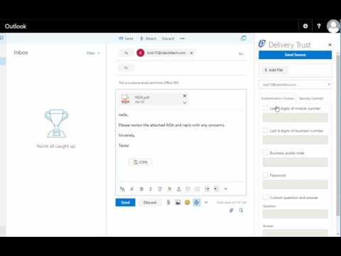 Sending a Secure Email from the Delivery Trust Outlook Web App