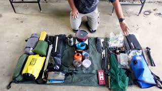 Gear and storage for overnight kayak trip