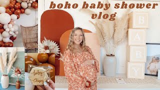 Boho Baby Shower Vlog 🧡 33 Weeks Pregnant | Boho Themed Baby Shower Ideas!