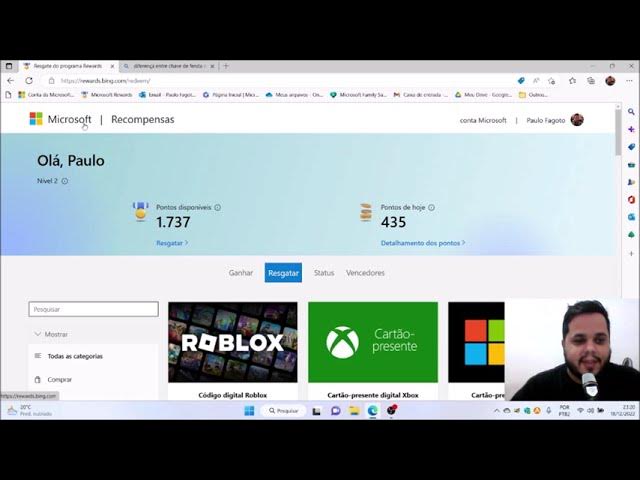 RESGATANDO + 100 ROBUX TOTALMENTE GRÁTIS - VC PODE RESGATAR ATÉ 1.000 ROBUX  - #Microsoft Rewards 