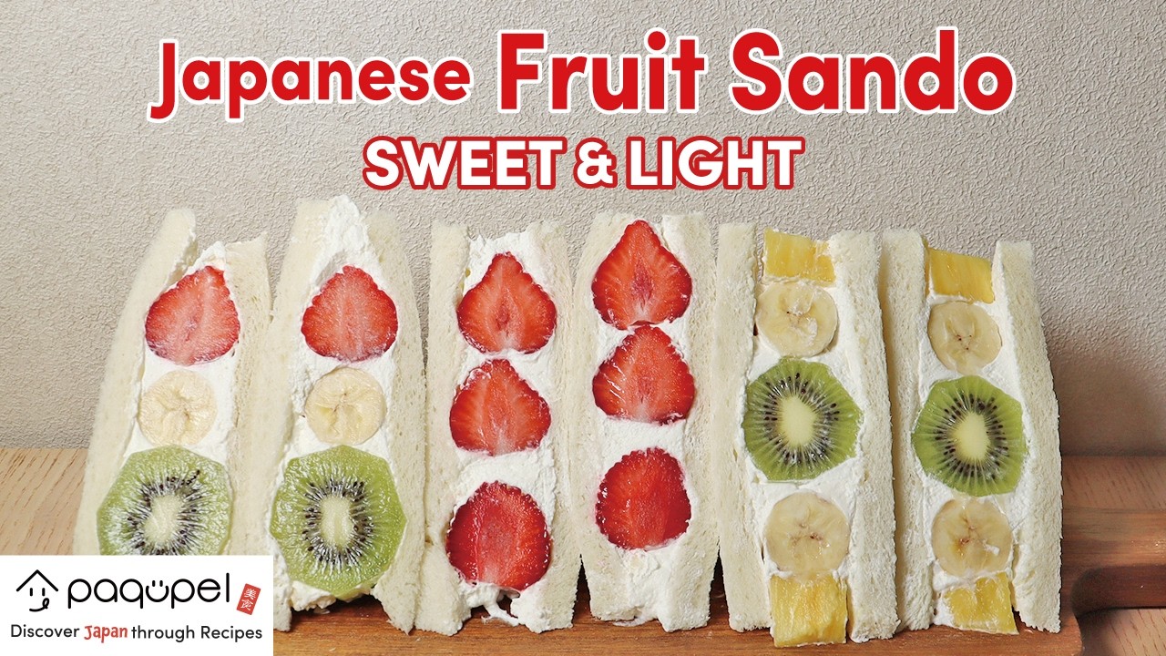 Japanese Fruit Sandwich (Fruit Sando) Recipe | Beautiful Cross Section at Home
