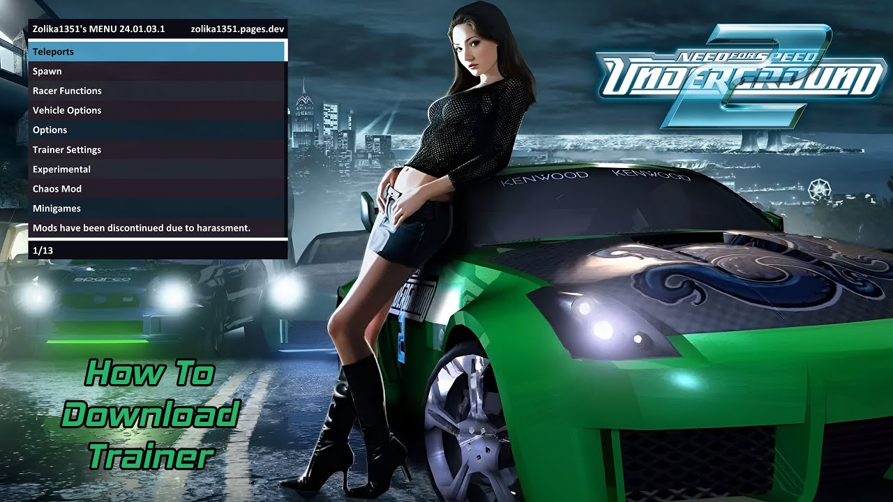 How to Download Zmenu Trainer | Best Trainer for NFS Underground 2 | Zolika's Menu