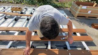 STEP 9   Exterpark bamboo decking easy decking installation with patented magnet system