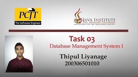 Task03 I Database Management System I Java Institute