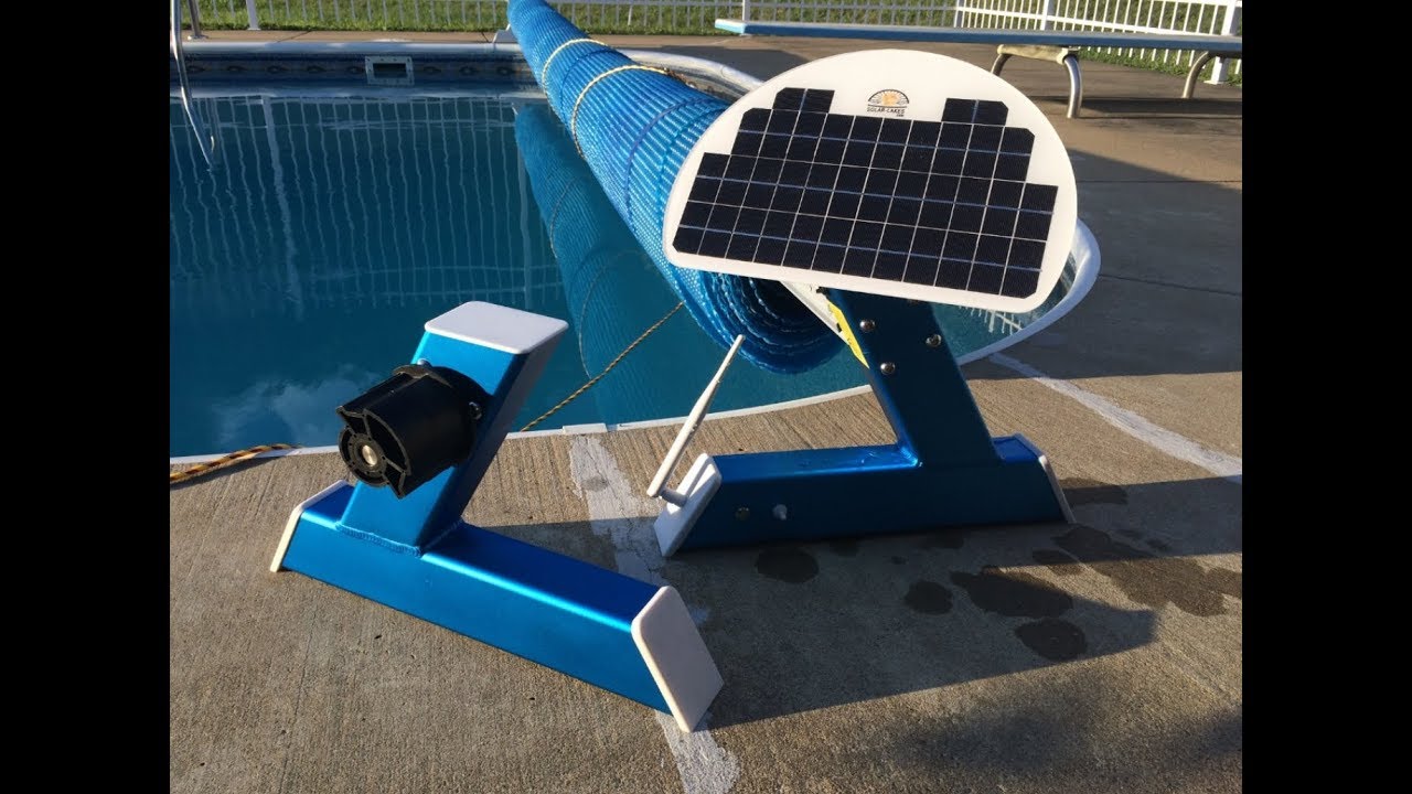 Automatic, remote controlled, battery powered solar blanket cover pool reel  roller 