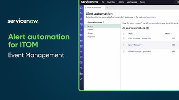 Alert automation for ITOM | Event Management