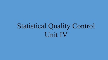 STATISTICAL QUALITY CONTROL 2