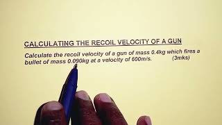 recoil Velocity of a gun