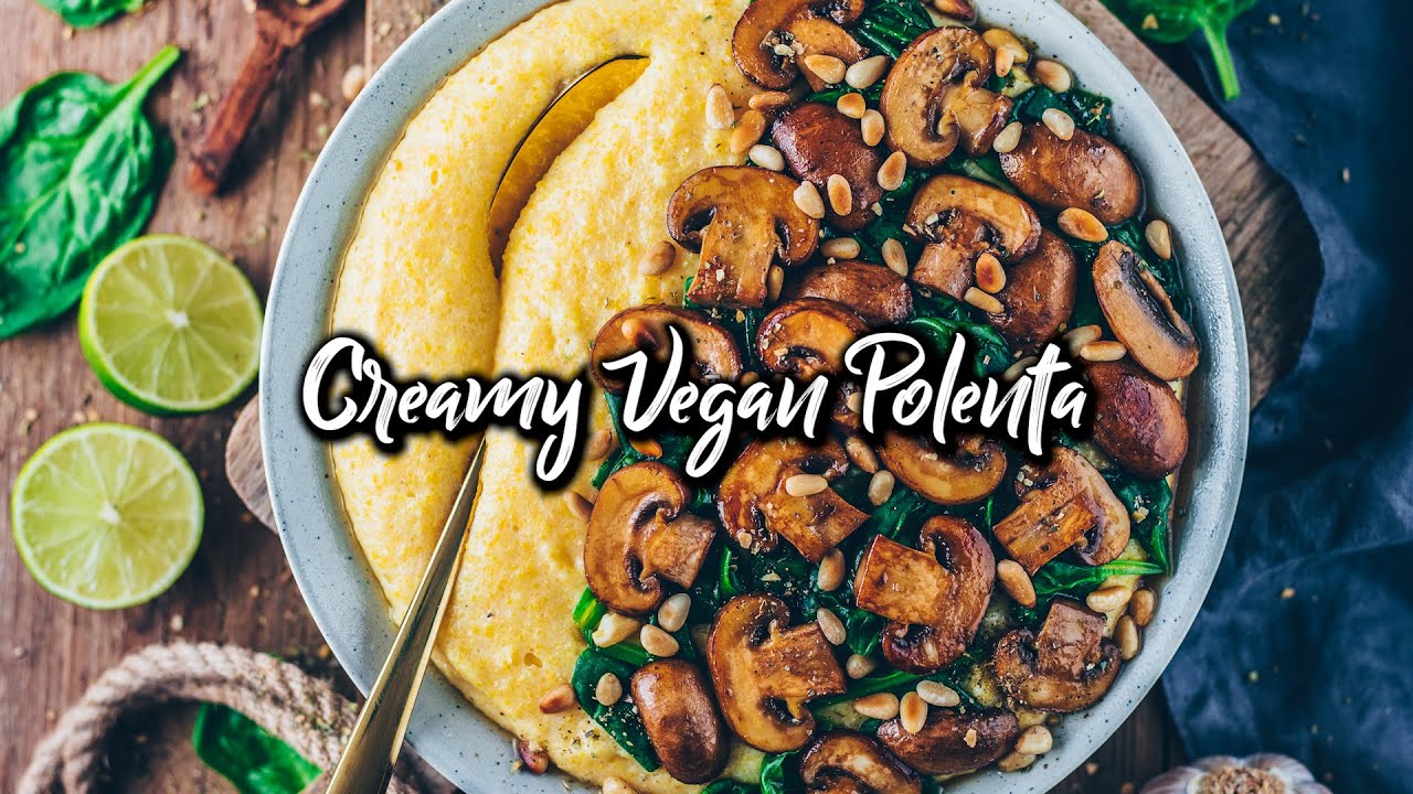 Creamy Vegan Polenta Recipe with Mushrooms (Easy!)