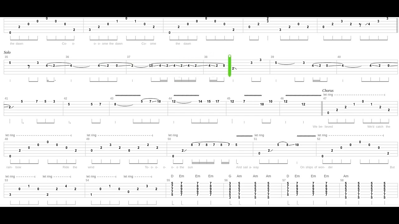 Catch The Rainbow Tab by Rainbow + Guitar only + Guitar tab - YouTube