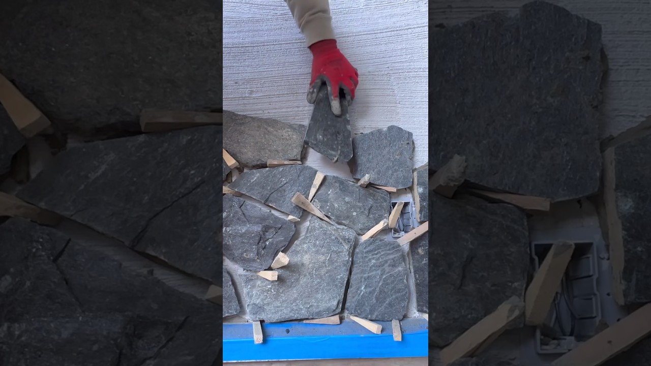 Laying a stone veneer 