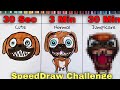 Drawing Chompy chasey in 30Sec, 3Min and 30Min (DARK PALS) How to draw Chompy chasey