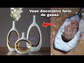 COMO FAZER VASO DECORATIVO LUXUOSO DE GESSO E PAPELÃO| HOW TO MAKE PLASTER AND CARDBOARD VESSEL