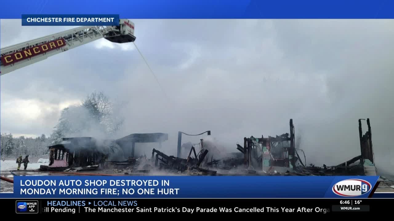 Loudon auto shop destroyed in fire; no one hurt