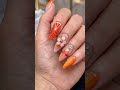 Vibrant orange citrus 3d floral cherry almond nails  #nailart  #nails  #naildesign #luxepressco