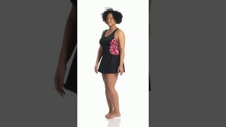 Dolfin Aquashape Womens Plus Size Ikat Color Block Swimdress  Swimoutletcom