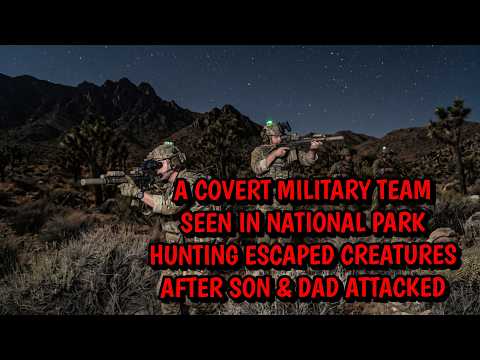 #DOGMAN, A COVERT MILITARY TEAM SEEN IN NATIONAL PARK HUNTING ESCAPED CREATURES AFTER A ATTACK