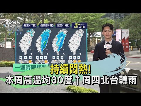 持續悶熱! 本周高溫均30度↑周四北台轉雨｜TVBS氣象站｜TVBS新聞20240416 @TVBSNEWS01