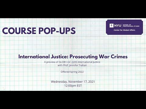 Course Pop-Up - International Justice: Prosecuting War Crimes