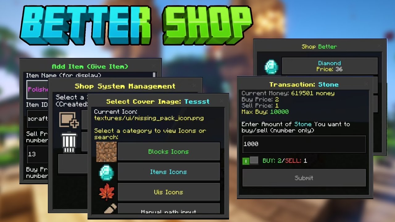 Addon Better Shop UI 1.0 | Free Download | Minecraft bedrock 1.21.12X ...