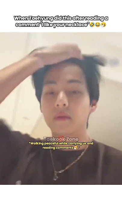 When Taehyung quickly hid his necklace 😂🤣 #bts #v #taehyung #taekookzone