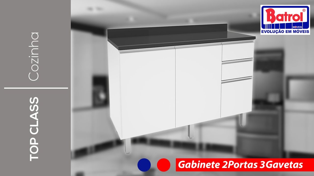 06.5170 - GABINETE 2 PORTAS 3 GAVETAS - TOP CLASS